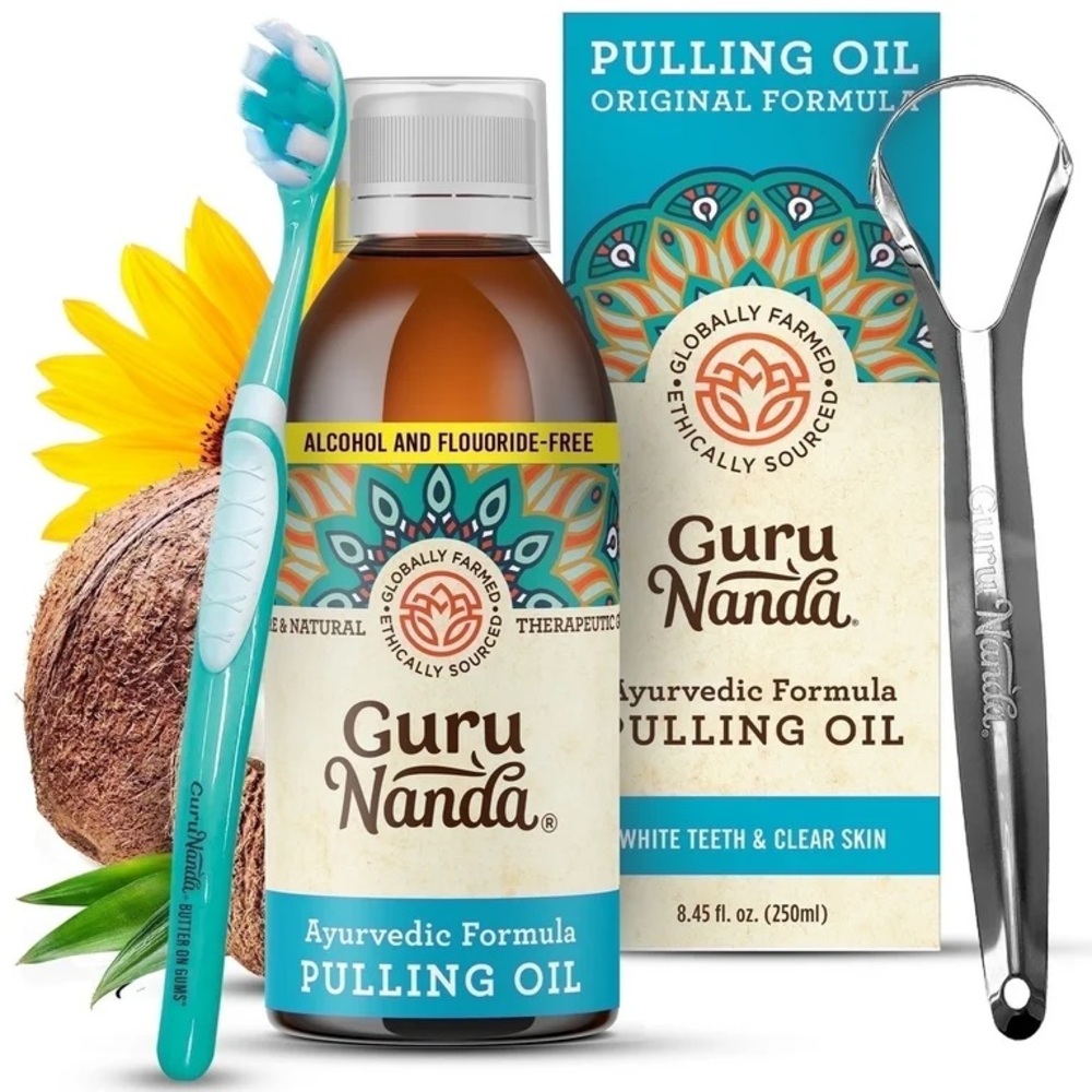 GuruNanda Original Ayurvedic Blend Oil Pulling Natural Mouthwash NWT